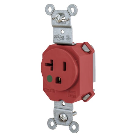 Hubbell Wiring Device-Kellems Straight Blade Receptacle, 5-20R, 20 A, 125V AC, 2 Pole, 3 Wire, Grounded SNAP8310R